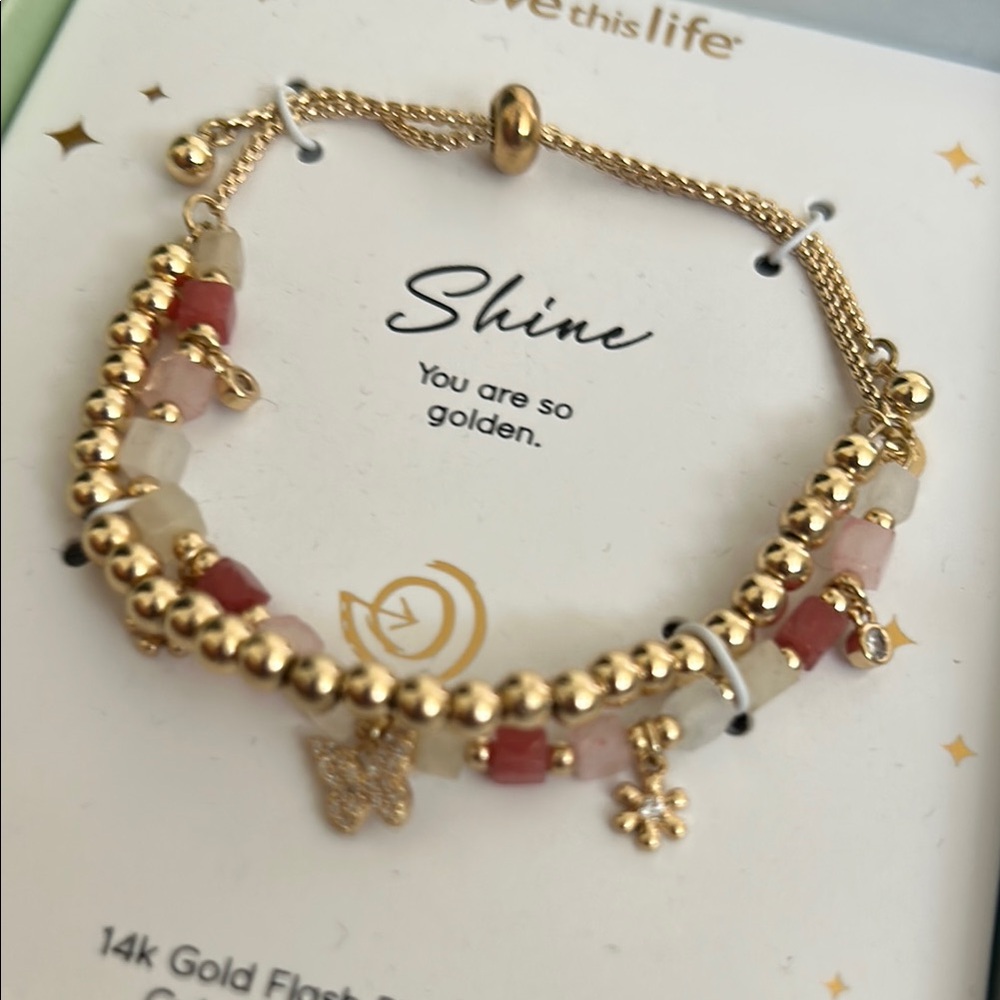 Gold and Pink Bracelet - Picture 3 of 5
